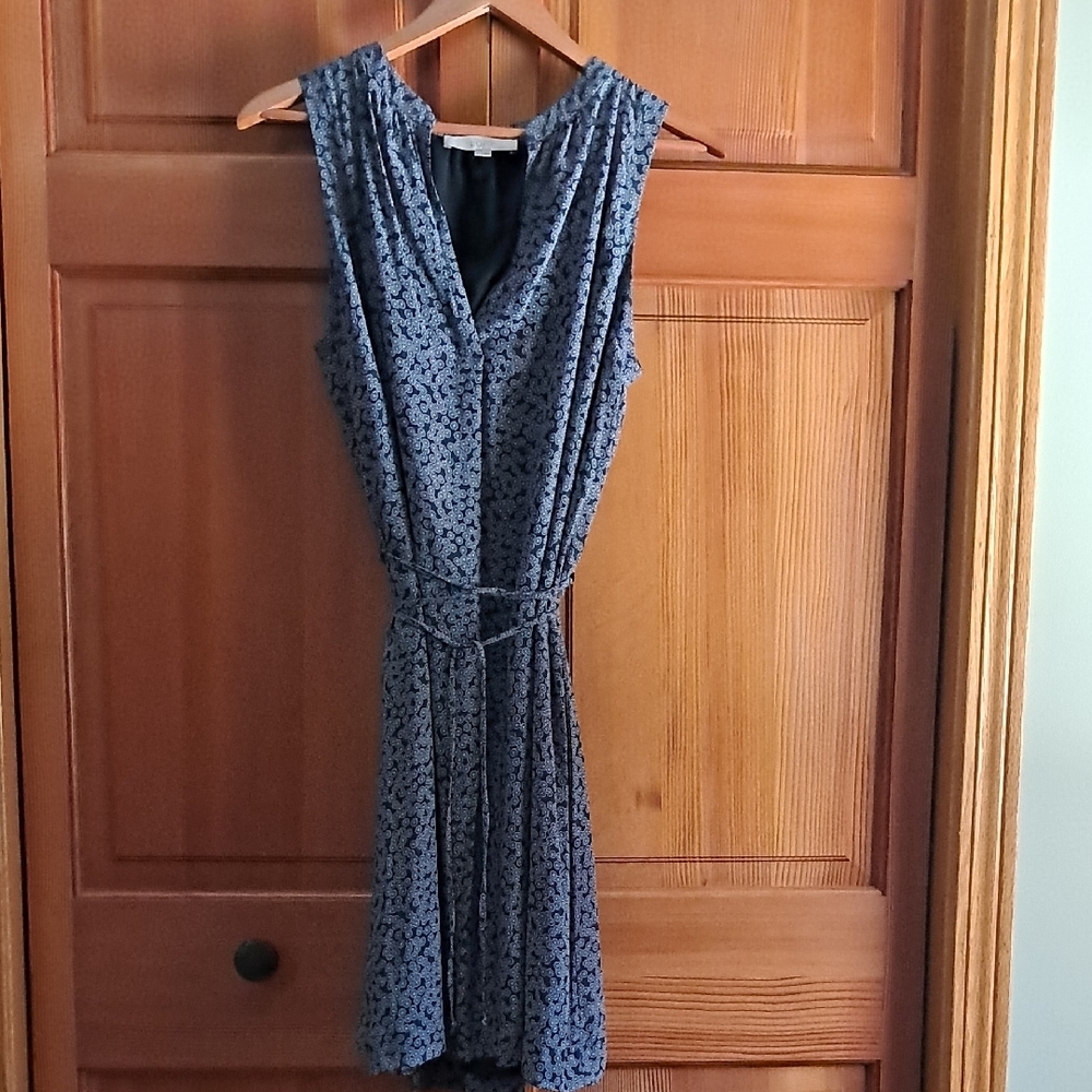 LOFT Blue Floral Sleeveless Dress. Perfect for a wedding or graduation